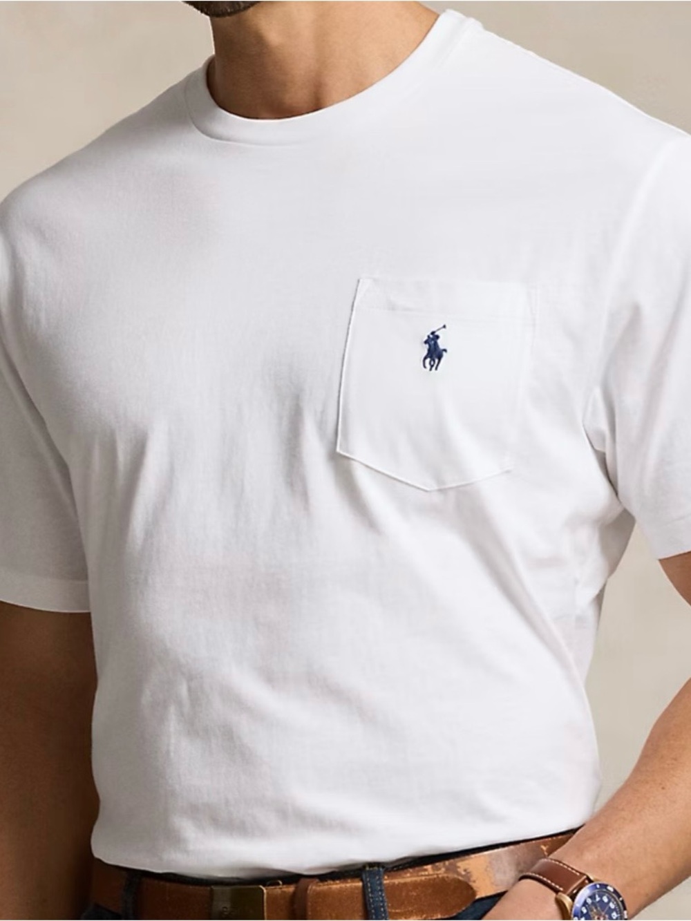 Polo Ralph Lauren Crewneck Short Sleeve Pocket T-shirt White Mens Size XL